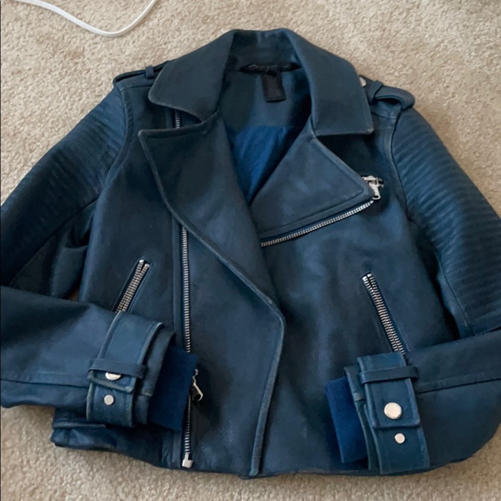 Marc jacobs leather distressed motorcycle jacket